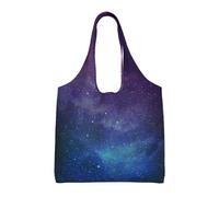 Universe with Stars and Galaxy Interstellar Print Canvas Tote Bags for Women Reusable Grocery Bag Large Gym Canvas Cloth Pouchportable Shopping Handbag