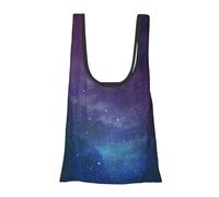 Universe with Stars and Galaxy Interstellar Print Foldable Reusable Grocery Bag Lightweight Shopping Tote for Groceries Travel Beach Eco-Friendly Compact Adventure Tote