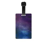 Universe with Stars and Galaxy Interstellar Print Luggage Tags with Full Back Privacy Cover â€“ Durable PVC ID Labels for Suitcases & Backpacks