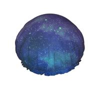 Universe With Stars And Galaxy Interstellar Print Premium Double Layer Shower Cap For Women With Reusable Shower Cap For Hair - Waterproof Plastic Cap - Shower Caps For Long, Short And Curly Hairs