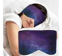 Universe with Stars Galaxy Interstellar Print Blackout Eye Mask Wide Headband Adjustable Night Travel Cover