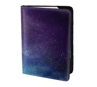 Universe with Stars Galaxy Interstellar Print Passport Holder for Travel,Wallet Case RFID Blocking Leather Card Slot Protector