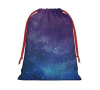 Universe with Stars Galaxy Interstellar Print Soft Flannel Drawstring Gift Bags Fleece Gift Pouches for Christmas Halloween Holiday Party