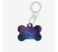 Universe with Stars Galaxy Interstellar Printing 1 Pc Dog Bone Shape Id Tags Double Sided with Key Ring Craft for Pets