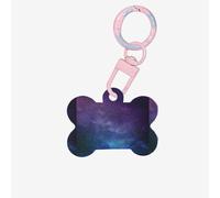 Universe with Stars Galaxy Interstellar Printing 1 Pc Dog Bone Shape Id Tags Double Sided with Key Ring Craft for Pets