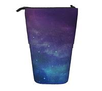 Universe With Stars Galaxy Interstellar Stand Up Pencil Case For Girls & Boys, Cute Telescopic Pencil Holder Case For Teens & Adults, Large Storage Pencil Pen Case Organizer For School Office College