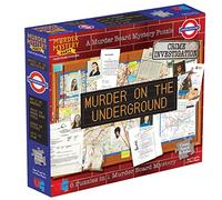 University Games 33272 Mystery Case Files Puzzle Murder on The Underground, Dark Shades (Black, Grey, Dark Blue)