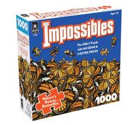 University Games 33405 Impossibles Puzzle-Butterfly Kisses, White | Nature's Beauty Butterflies Impossibles 1000-Piece Jigsaw Puzzle with Repeating Patterns and 5 Extra Pieces Age 15+