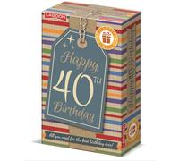 University Games Birthday in a Box: 40th Birthday Gift 40th Birthday Gift - Complete Party in a Box | Balloons, Bunting, Game, Candle & Keepsake Keyring | Letterbox Surprise