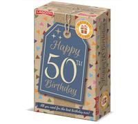 University Games Birthday in a Box: 50th Birthday Gift - 50th Birthday Gift - Complete Party in a Box | Balloons, Bunting, Game, Candle & Keepsake Keyring | Letterbox Surprise