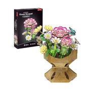 University Games Carnation Flower Bouquet 3D Puzzle - Press & Pop DIY 134 Piece Floral Puzzle - Everlasting Carnation & Daisy Bouquet Craft - Elegant Home Décor & Gift