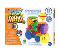 University Games The Learning Journey Techno Gears Crazy Train 2.0, STEAM Construction Set, 50+ Pieces