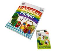 University Games The Very Hungry Caterpillar Rainbow Picnic Game & Memory Card Game Bundle - Kids Colour Matching Board Game + 54 Card Matching Game - Eric Carle Educational Toy for Toddlers Age 3+