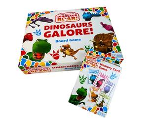 University Games The World of Dinosaur Roar Kids Board Game & Memory Card Game Bundle - Dinosaurs Galore Board Game + 54 Card Matching Game - Dinosaur Educational Toy for Toddlers Age 3+