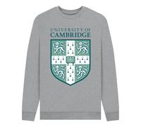 University Of Cambridge Shield Unisex Heather Grey Sweatshirt in Light Grey | Size: Large University Of Cambridge Light Grey L