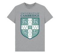 University Of Cambridge Shield Unisex Heather Grey T-Shirt in Light Grey | Size: Small University Of Cambridge Light Grey S