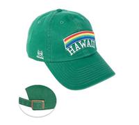 University of Hawaii Baseball Hat Rainbow Warriors UH Brimmed Embroirderd Hats Cap Adjustable Cloth Strap Adult (Style D), Green, One size