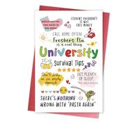 University Survival Tips Card for Freshers, Funny College Freshman Orientation Card, Going to University Gift for High School Graduates
