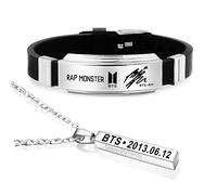 University Trendz Rap Monster Signature Silicon Bracelet with Pendant Necklace for Men & Women