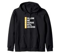 University Varsity-Gold Color Follow The Course Yellow Zip Hoodie