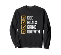 University Varsity-Gold Color Goals Grind Growth Yellow Sweatshirt
