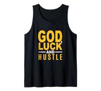 University Varsity-Gold Color God, Luck and Hustle Yellow Tank Top