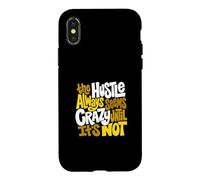 University Varsity-Gold Color Hustle Ain't So Crazy Yellow Case for iPhone X/XS