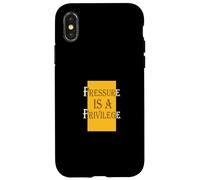 University Varsity-Gold Color Pressure Is A Privilege Case for iPhone X/XS