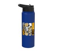 University Varsity-Gold Color Western Stripes Yellow Stainless Steel Insulated Water Bottle