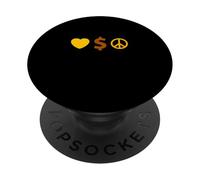 University Varsity-Gold Love, Wealth, Peace Yellow PopSockets Adhesive PopGrip