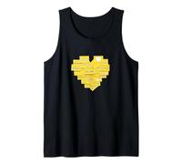 University Varsity-Gold Love Your Self Notes Yellow Tank Top