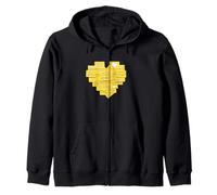 University Varsity-Gold Love Your Self Notes Yellow Zip Hoodie