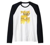 University Varsity-Gold Please Follow The Markings Yellow Raglan Baseball Tee