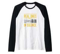 University Varsity-Gold Real Ones Move in Silence Yellow Raglan Baseball Tee