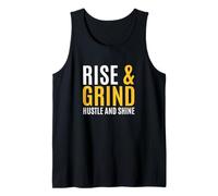 University Varsity-Gold Rise, Grind, Hustle, Shine Yellow Tank Top