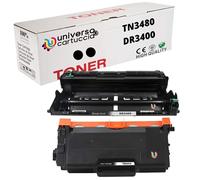 UniversoCartuccia® TN3480 Compatible High Capacity Toner up to 8000 Pages for HLL5000D, HLL5100DN, HLL5200DW, HLL6300DW, DCPL5500DN, MFCL5750DW, DCPL6600DW, MFCL6800DW Printers 1 TN3480 + 1DR3400