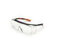 Univet 5X7-01-00 Safety Glasses Anti-Fog UV Protection Black/Orange