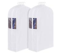 Univivi Premium Cotton Garment Clothes for Hanging and Storage, 40 Inch Clothes Rail Cover with Extra Large 10" Gusset & Clear Window - Perfect for Suits, Coats, Jackets - 2 Pack