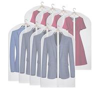 Univivi Suit Bags for Men, 8 Pack Travel Garment Bags, Breathable Clothes Covers Protector Bags, Transparent Waterproof Dustproof Moth Proof Dresses Storage Bag for Wardrobe Storage (60cm x 101cm)
