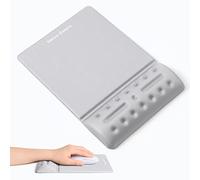 univo colors Grey Mouse Pad with Wrist Support Ergonimic Wrist Rest Gel Wrist Pad for Mouse Computer Laptop Desk Office Gaming Desktop Non-Slip Base Soft Memory Foam Fiber Cute Mousepad Gel Rest