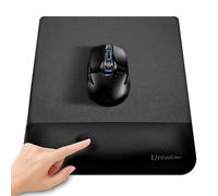 UnivoColors Design-Wave Wrist Rest Mouce Pad,PE Mouse Sliding Panel+Artificial Sheepskin+Memory Foam+Ergonomic+Anti-Slip Gel,Resilience Support During Work and Gaming,Mouce Accessory,Black