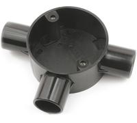 Univolt CB-20/3-BK 20mm Tee 3 Way Black