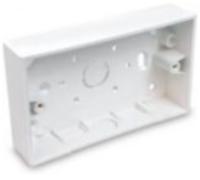 Univolt SFB2/44 Twin 44mm White PVC Surface Box Square Corner 1xMT K.O & 1x Conduit K.O (10 Pack)