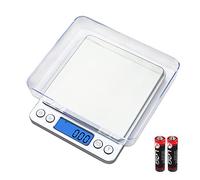 UNIWEIGH Digital Kitchen Scale, 500g/0.01g Gram Scale,Cooking Food Scale Digital Weight Grams and OZ with LCD Display, Digital Jewelry Coffee Scale with 2 Trays,Auto Off, Tare，Stainless Steel
