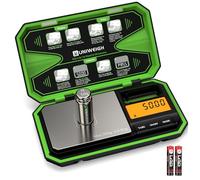 UNIWEIGH Digital Pocket Scale 200g/0.01g, Digital Gram Scales, Mini Food Scale with 50g Calibration Weight for Food,Powder,Tea,Jewelry,Coins,small items scale (Battery Included)-Fluorescent Green