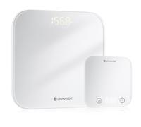 UNIWEIGH Kitchen and Bathroom Bundle-Digital food scale for Ounces and Grams11lb,Slim body weight Scale 400lb,Tempered glass,touch button LCD display,Precise Weight Measuring and Portion Control,white