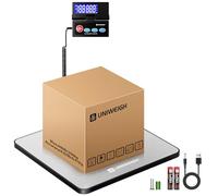UNIWEIGH Shipping Postal Scale,440lb/10g Accuracy Commercial Weight Scale | Durable Stainless Steel Large Platform,Heavy Duty Postage Scale for Package,Industrial,Luggage,Warehouse,Small Business,Home