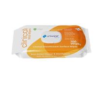 Uniwipe Clinical Midi-Wipes Antibacterial Sanitising kills 99.999% of germs (100 Pack), Plain