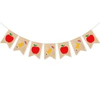 Uniwish Burlap Apple Pencil Banner First Day of School Decorations, Welcome Back to School Banner Garland Classroom Teachers Office Backdrop Home School Party Supplies