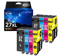 Uniwork 27XL Multipack Printer Cartridges Compatible for Epson 27 XL Workforce WF-3620 WF-3640 WF-7110 WF-7210 WF-7610 WF-7620 WF-7710 WF-7715 WF-7720 (8-pack), packaging may vary
